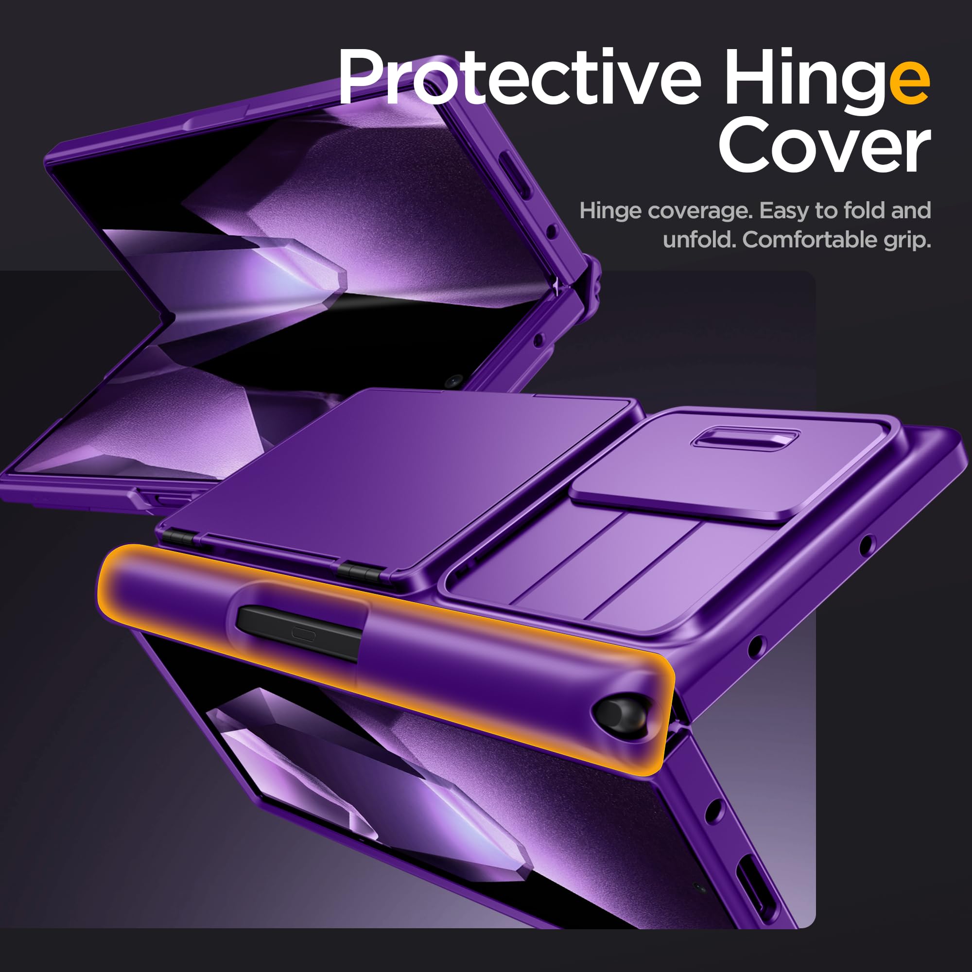 TONGATE for Z Fold 6 Case, [with Card Holder & S Pen Holder